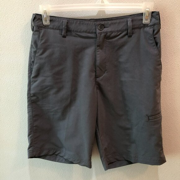 Adidas Mens Size 30 Solid Gray Chino Flat Front Flap Pockets Golf Shorts - Picture 3 of 10